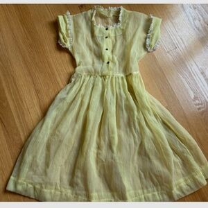 Vintage girls yellow dress size 10